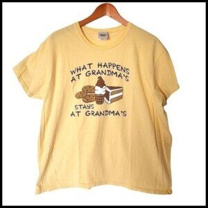 Pleasant Shade Yellow T-Shirt Tee Plus 2XL What Happens At Grandma's Stays At Gr